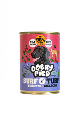 Dobry Pies Surf and Turf – Tuńczyk i Cielęcina 400 g