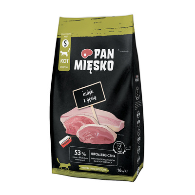 Pan Mięsko Indyk z gęsią S 1,6 kg Karma sucha dla kota 