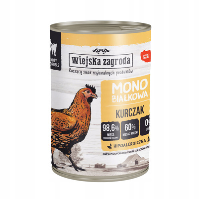 Wiejska Zagroda MONOPROTEINOWA Kota Kurczak 400 g