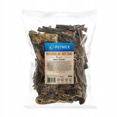 PETMEX Suszone Żwacze Wołowe 500g - Naturalny Gryzak Dla Psa
