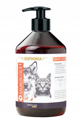 Olej z łososia dla psa i kota EUPHORIA Salmon Oil 1L - Naturalne Wsparcie Dla Twojego Zwierzaka