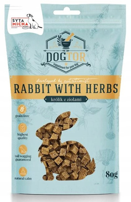 Syta Micha  Dogtor Uspokajające przysmaki dla psa królik z ziołami 80g