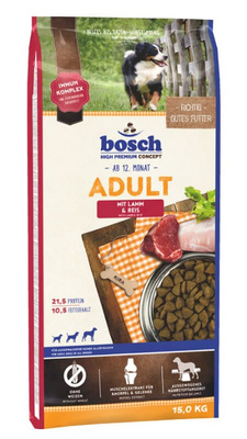 Bosch Adult Lamb & Rice 15kg – Karma dla Dorosłych Psów z Jagnięciną i Ryżem