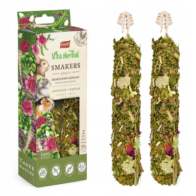 Vitapol Vita Herbal Smakers brokułowo-różany dla gryzoni i królika – 90 g