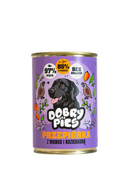Dobry Pies karma przepiórka mango kozieradka 400g
