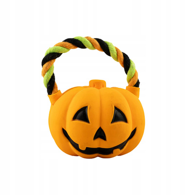 Barry King Zabawka dla psa dynia lateksowa 7,5 cm z bawełnianym uchwytem