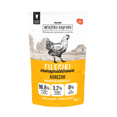 Wiejska Zagroda Fileciki Kurczak (dorosły) 85g Karma mokra dla kota