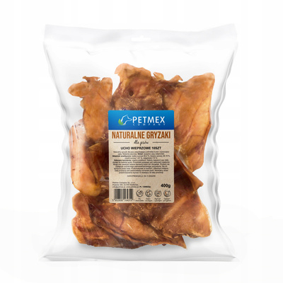 PETMEX Ucho Wieprzowe 10 szt Naturalny Gryzak dla Psa