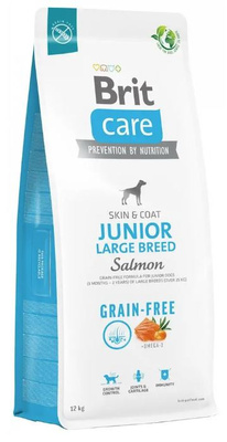 Brit Care Dog Grain-Free Junior Large Breed Salmon 12kg – Bezzbożowa karma dla młodych psów dużych ras (3 miesiące – 2 lata)