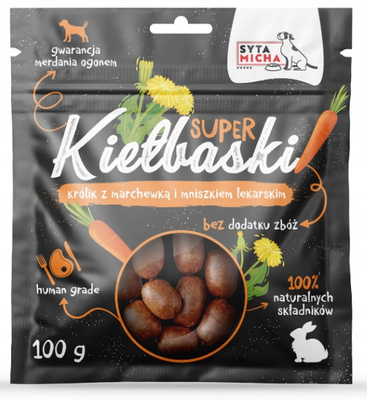 SYTA MICHA Kiełbaski królik z marchewką 100g
