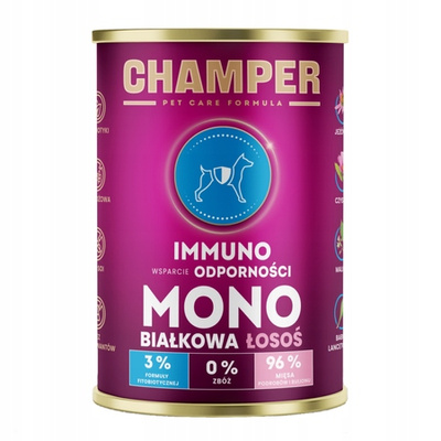 Champer Immuno Monobiałkowa 400g Mokra Karma Dla Psa Z Łososiem Wsparcie Odporności