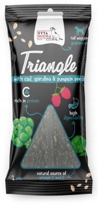 SYTA MICHA Trójkąt Dorsz z jeleniem i spiruliną 2 szt.