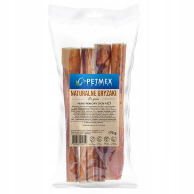PETMEX  Przysmak naturalny gryzak dla psa Penis Wołowy Petmex 20cm, 4szt