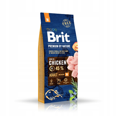 Brit Premium by Nature Adult M 15kg – Sucha Karma dla Psów Ras Średnich