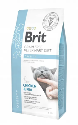 BRIT Veterinary Diets Cat Obesity 5 kg Bezzbożowa karma weterynaryjna dla kotów dorosłych z nadwagą i otyłością