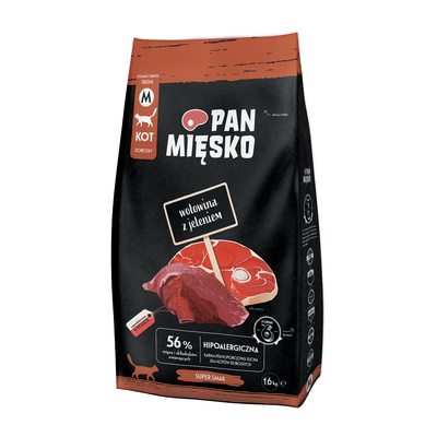 Pan Mięsko Wołowina z jeleniem M 1,6 kg Karma sucha dla kota 