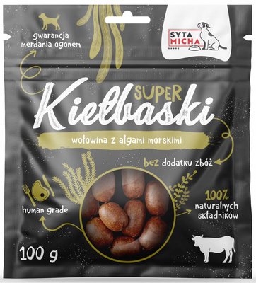 SYTA MICHA kiełbaski z wołowiną i algami morskimi 100G