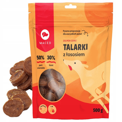 MACED Przysmak Talarki z Łososia 500G – przysmak dla psa