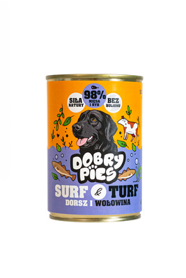 Dobry Pies Surf and Turf – Dorsz i Wołowina 400 g