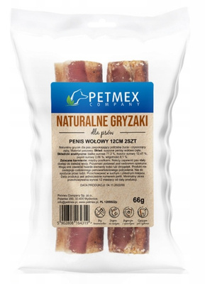 PETMEX Penis Wołowy Cięty 12 cm 2 szt