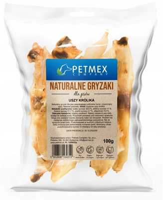 PETMEX Ucho Królika – Naturalny Gryzak Dla Psa 100g