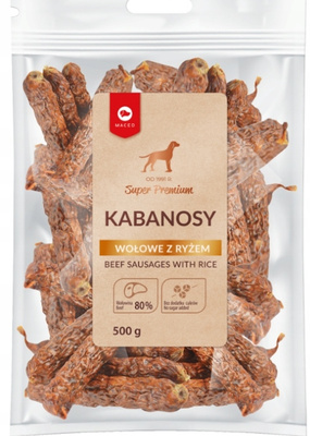 MACED KABANOSY WOŁOWE Z RYŻEM ECONOMY PACK 500g przysmak dla psa