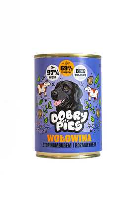 Dobry Pies – Wołowina z Topinamburem i Rozmarynem 400 g