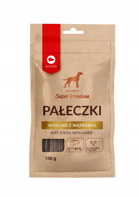 MACED Monoprotein Pałeczki Wołowe Z Wątróbką 100G