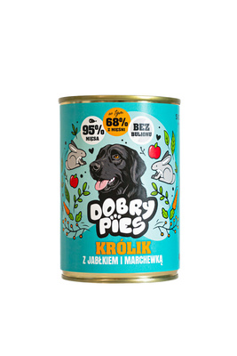 Dobry Pies karma królik z jabłkiem marchewką 400g