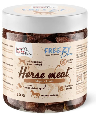 Syta Micha  100% liofilizowane mięso z Konia 80g przysmak dla psa