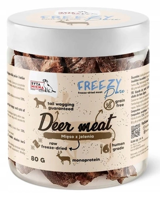 Syta Micha  100% Liofilizowany Jeleń 80g przysmak dla psa