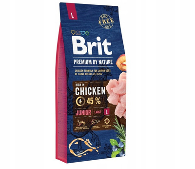 BRIT Premium By NatureBrit Premium by Nature Junior L 15kg – Sucha Karma dla Szczeniąt Ras DużychJunior L 15kg