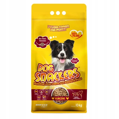 Dog Snackers z kurczakiem 10 kg - Pełnoporcjowa sucha karma dla dorosłych psów średnich i dużych ras