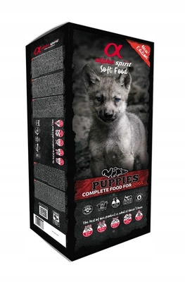 ALPHA SPIRIT Puppies - Miękka karma dla szczeniąt 9kg (45 x 200g tacka)