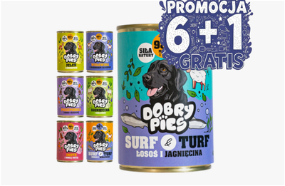 Dobry Pies 7×400 g – mokra karma dla dorosłych psów wszystkich ras Mix smaków 6+1 GRATIS