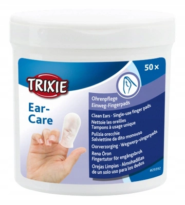 Trixie Nakładki na palce Ear Care 50szt Z odżywczym Balsamem Oczyszczającym