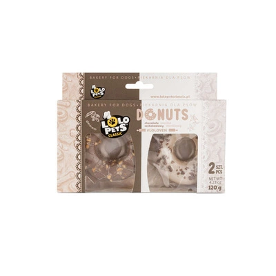 Lolo Pets Donuts o smaku waniliowym i czekoladowo-orzechowym 2 szt. / 120 g