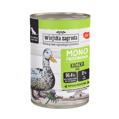 Wiejska Zagroda Kaczka monoproteinowa 400 g Karma mokra dla psa 