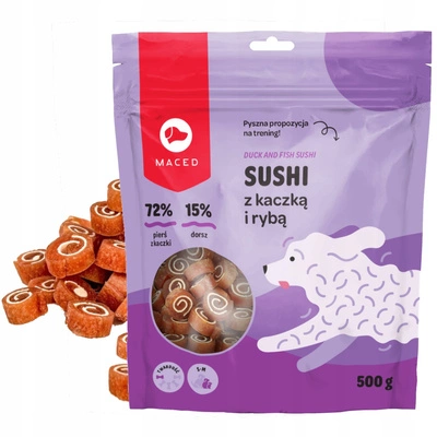 MACED Sushi Kaczka i Ryba 500g – Przysmak Dla Psa