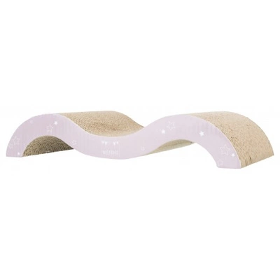 TRIXIE Drapak Kartonowy Junior Fala – 38x7x18 cm, Liliowy/Miętowy