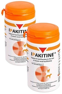 VETOQUINOL Ipakitine 180g Dla Kotów I Psów Dla Poprawy Funkcjonowania Nerek ZESTAW X2