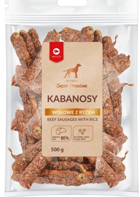 MACED KABANOSY WOŁOWE Z RYŻEM ECONOMY PACK 500g przysmak dla psa