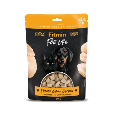 FITMIN Przysmak Freeze Dried Chicken - Liofilizowane Przysmaki dla Psa i Kota 30g